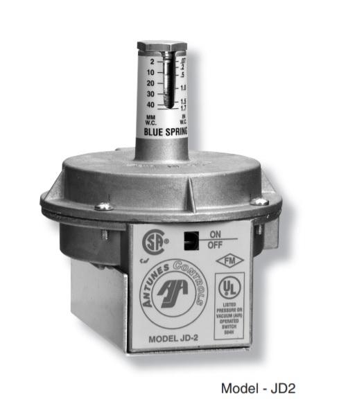 JD2 GREY , Pressure Switch 0.1" to 4" W.C. Shop Yorkland Controls OnLine